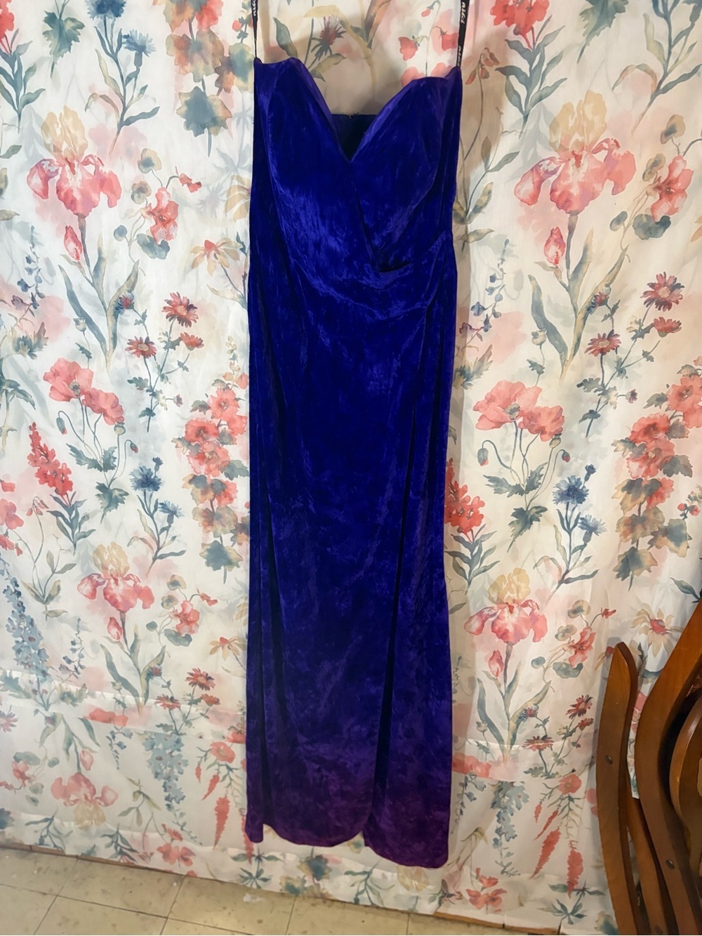 Vintage Elegant Royal Purple Velvet Slip Dress - Picture 2 of 13